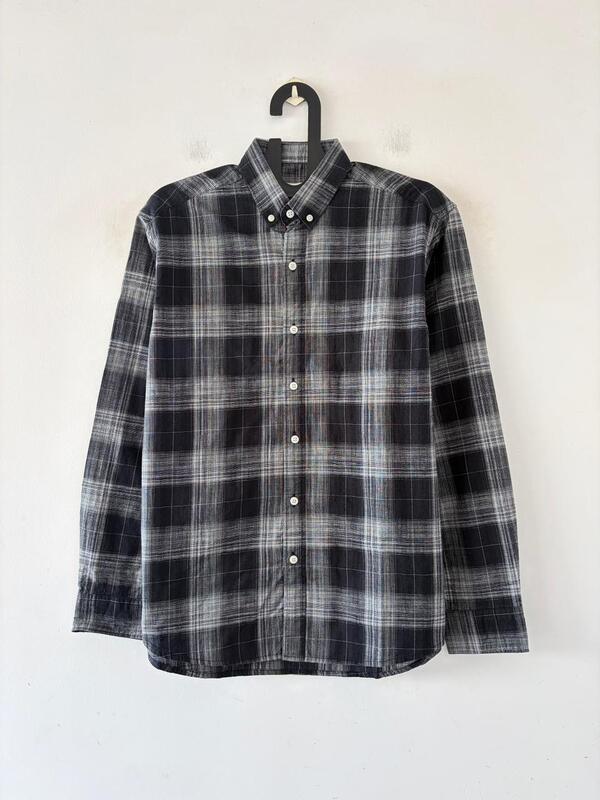 Charcoal black & silver check shirt