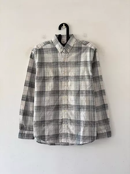 Frost white & graphite check shirt