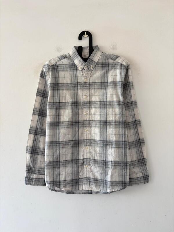 Frost white & graphite check shirt
