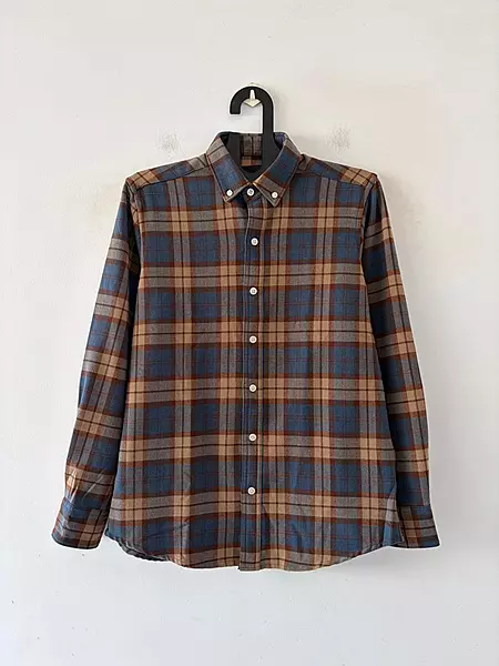 Stone blue & chestnut flannels