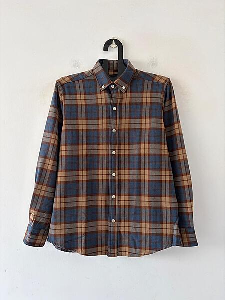 Stone blue & chestnut flannels