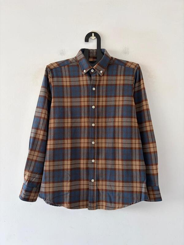 Stone blue & chestnut flannels