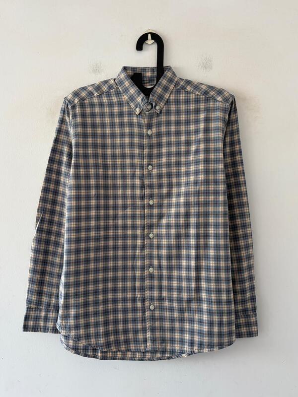 Slate blue & dune beige flannels