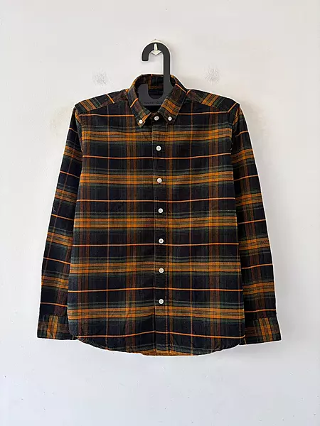 Ember orange & forest flannels