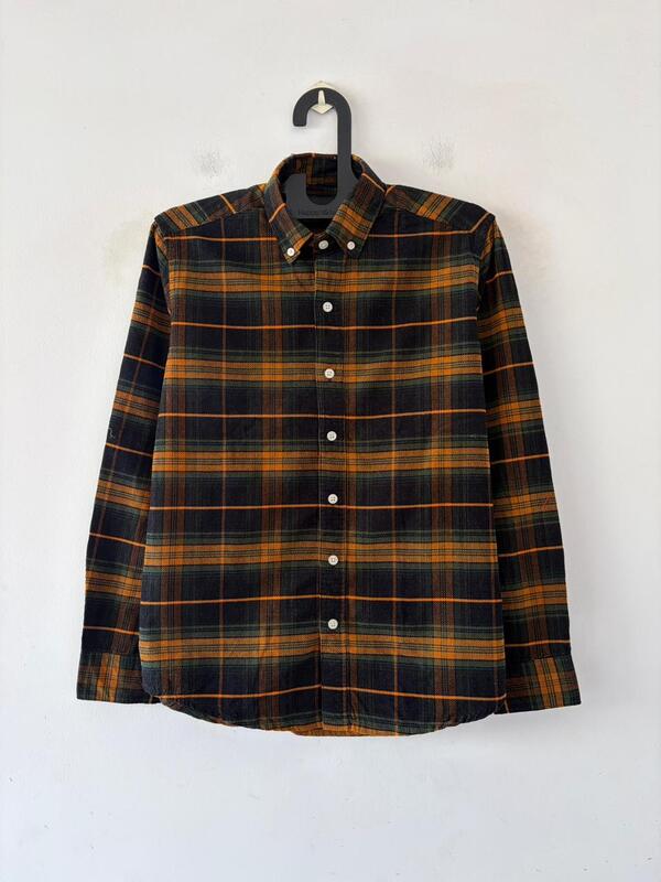 Ember orange & forest flannels