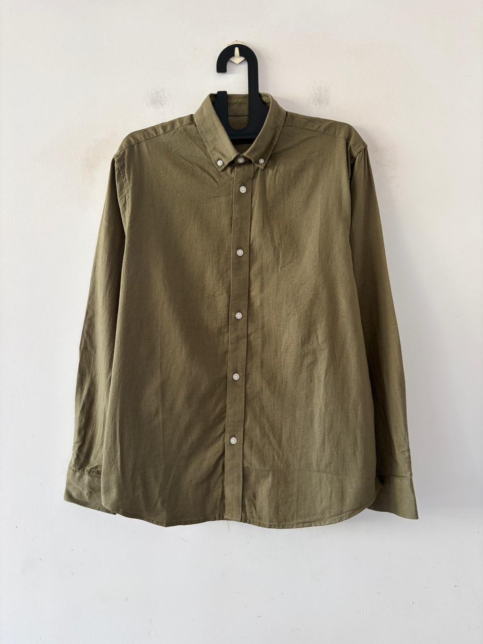 Olive fade linen shirt