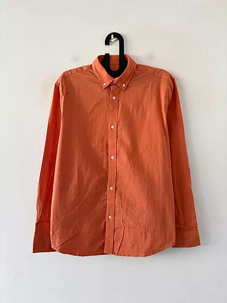 Rust ember linen shirt