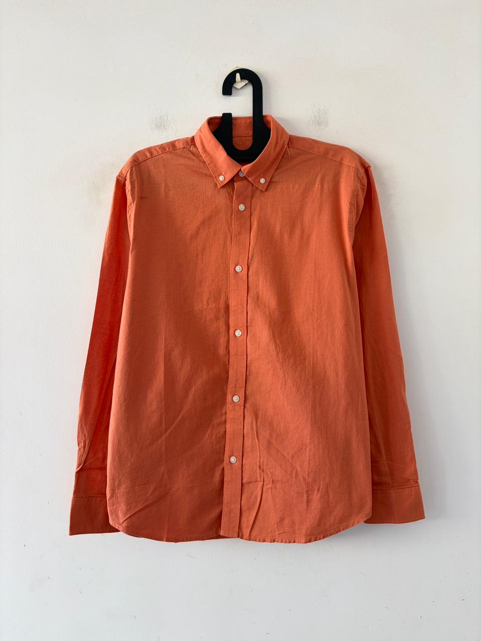 Rust ember linen shirt
