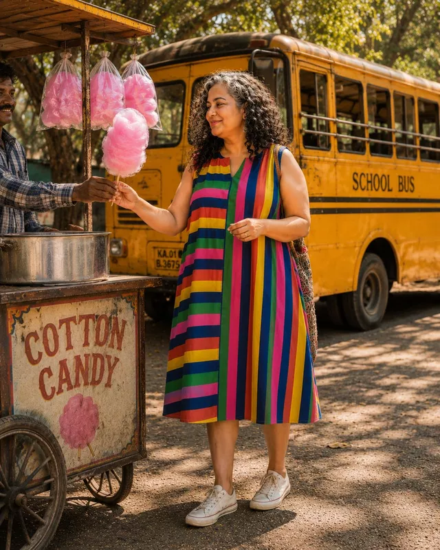 Saira's A-line Dress With - Riot of Colors