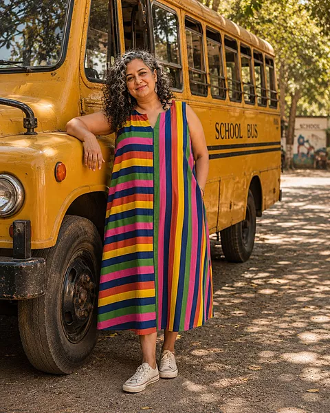 Saira's A-line Dress With - Riot of Colors