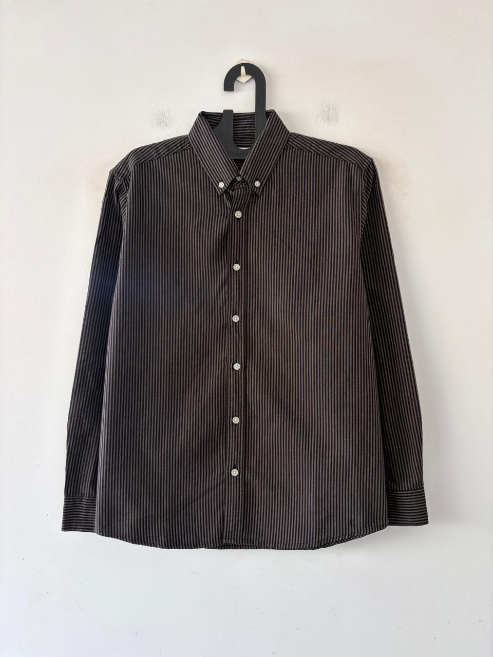 Charcoal oldmoney stripes shirt