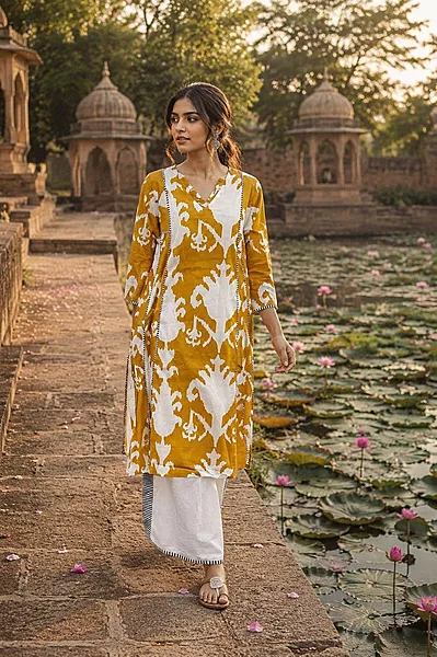 Hema's Kali Pintucks Top + Pant - Mustard