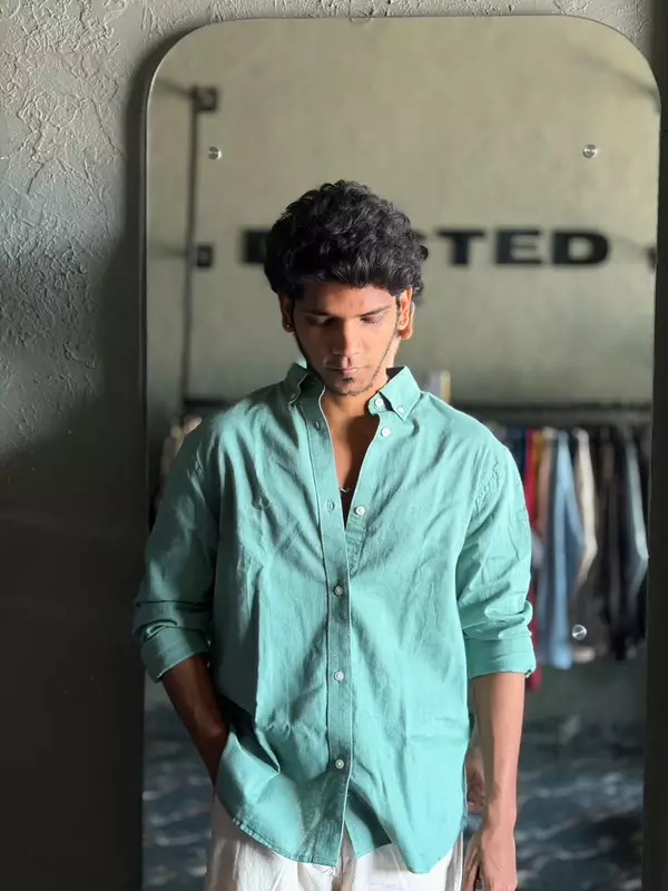 Sage drift linen shirt