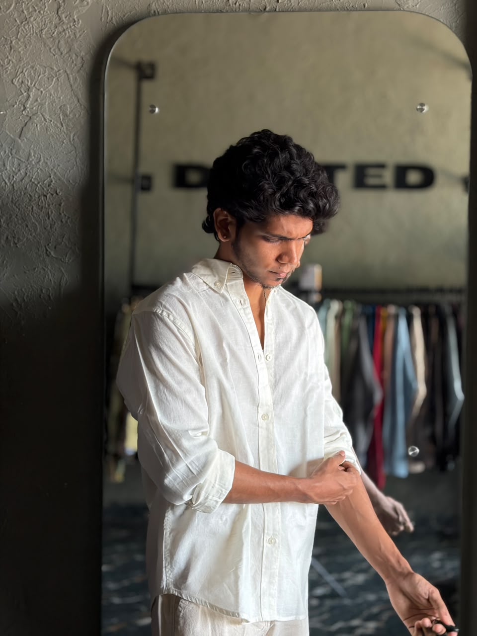 Ivory clay linen shirt