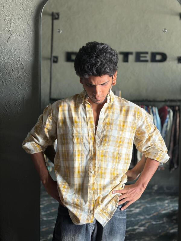 Sun yellow check shirt