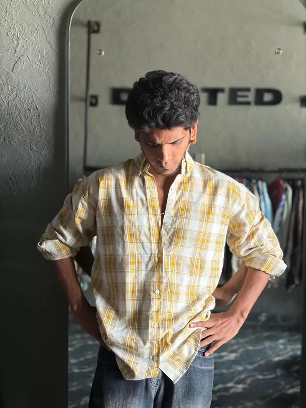 Sun yellow check shirt