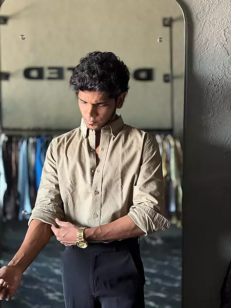 Dusty olive oxford shirt