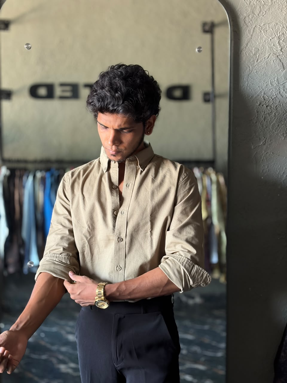 Dusty olive oxford shirt