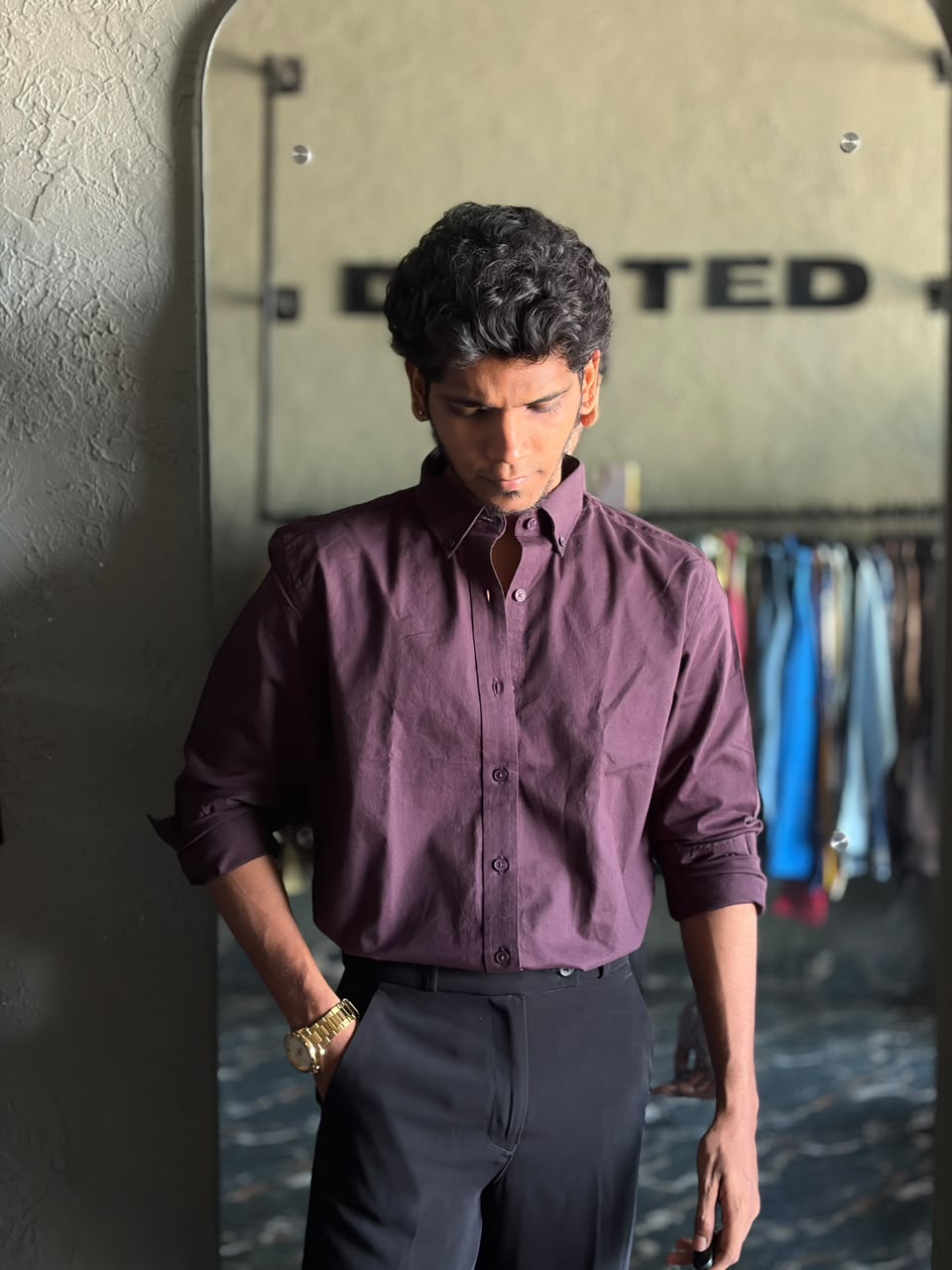 Dark plum oxford shirt