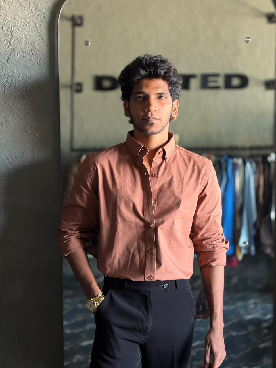Clay ember oxford shirt