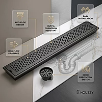 Dazzel Shower Drain Channel SS-304 (Black)