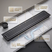 Palo Shower Drain Channel SS-304 (Black)