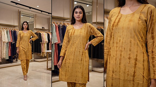 Kala Sanskruti All Over Rust Color Cotton Bandhani Women’s Redy Pair (L) Elegant Traditional Cotton Redy Pair For Women Without Dupatta
