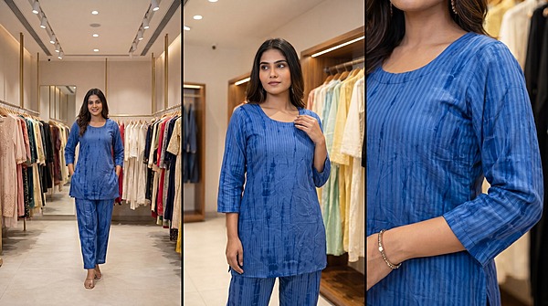 Kala Sanskruti All Over Sky Blue Color Cotton Bandhani Women’s Redy Pair (L) Elegant Traditional Cotton Redy Pair For Women Without Dupatta