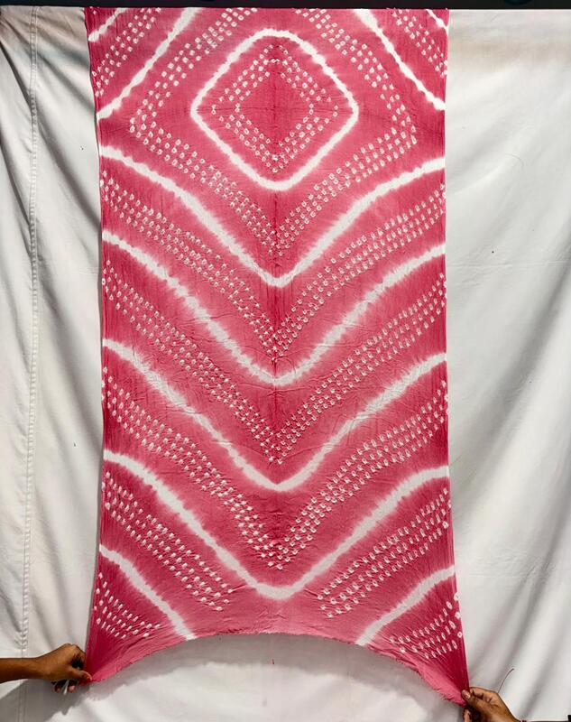 Kala Sanskruti All Over Pink Color Heavy Cotton Satin Bandhani Dress 2.5 M (Each Piece) Elegant Traditional Wear Dress Material for Women