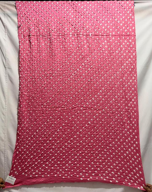 Kala Sanskruti All Over Pink Color Heavy Cotton Satin Bandhani Dress 2.5 M (Each Piece) Elegant Traditional Wear Dress Material for Women