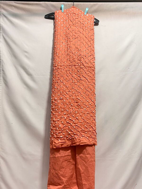 Kala Sanskruti All Over Pecha Color Heavy Cotton Satin Bandhani Dress 2.5 M (Each Piece) Elegant Traditional Wear Dress Material for Women
