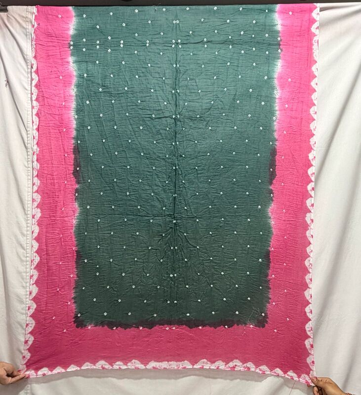Kala Sanskruti Pink & Kakach Color Heavy Cotton Satin Bandhani Dress 2.5 M (Each Piece) Elegant Traditional Wear Dress Material for Women