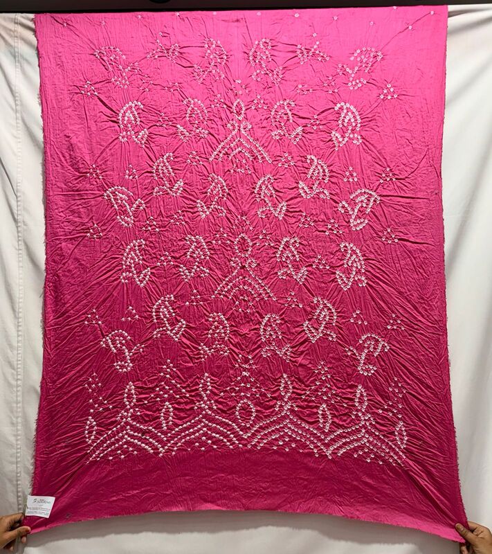Kala Sanskruti Pink & Kakach Color Heavy Cotton Satin Bandhani Dress 2.5 M (Each Piece) Elegant Traditional Wear Dress Material for Women