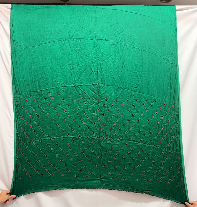 Kala Sanskruti All Over Green Color Art Silk Bandhani Dress 2.5 M Each Piece Elegant Traditional Wear Art Silk Dress for Women