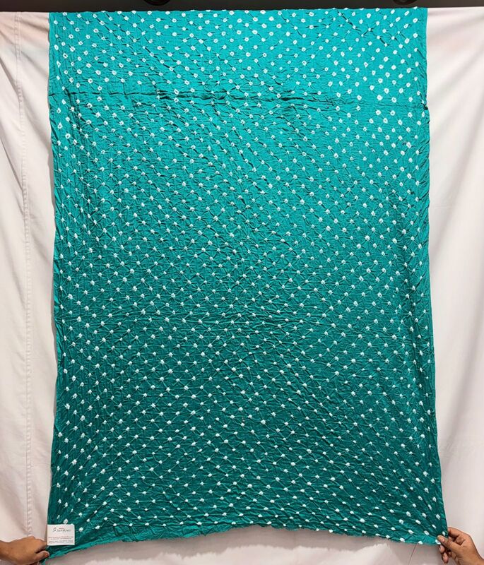 Kala Sanskruti All Over Rama Color Heavy Cotton Satin Bandhani Dress 2.5 M (Each Piece) Elegant Traditional Wear Dress Material for Women