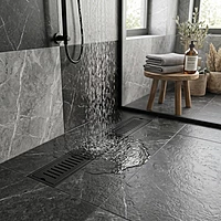 Vertical Shower Drain Channel SS-304 (Black)