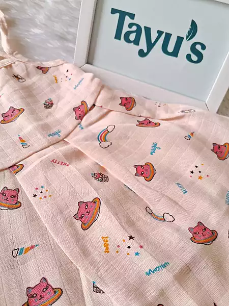 Muslin Color Knot frocks Peach