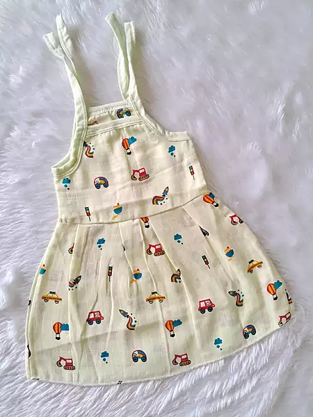 Muslin Color Knot frocks Green