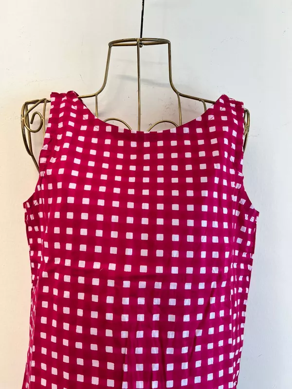 Chameli's Overlap Back Top- Pink Gingham
