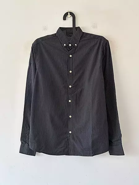 Noir black pin stripes shirt
