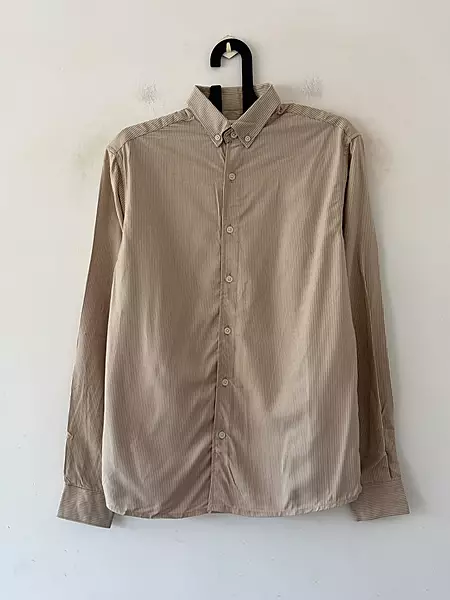 Sand beige pin stripes shirt