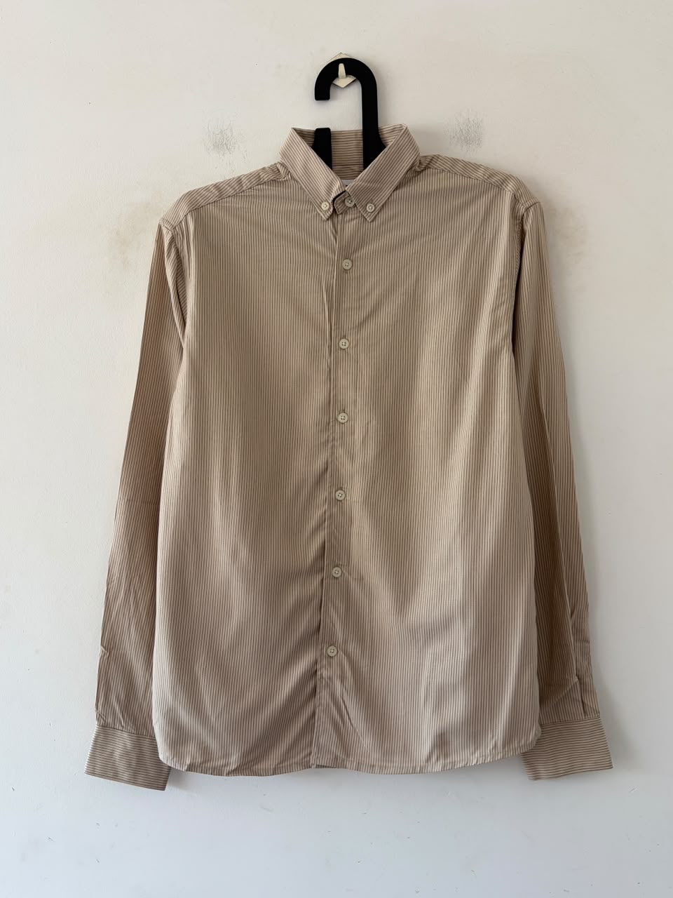 Sand beige pin stripes shirt