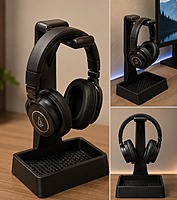 3D Printed Headphone Stand with Storage Tray – Premium Desk Organizer 3D Printed Headphone Stand with Storage Tray – Premium Desk Organizer
