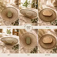 Handwoven Oval Bamboo Fruit Tray/Basket,Eco-Fridendly Kitchen &Table Decor