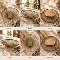 Handwoven Oval Bamboo Fruit Tray/Basket,Eco-Fridendly Kitchen &Table Decor