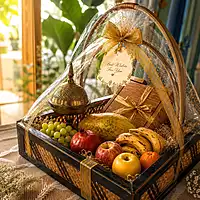 Multipurpose Handwoven Bamboo Tray Basket with Handles