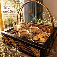 Multipurpose Handwoven Bamboo Tray Basket with Handles