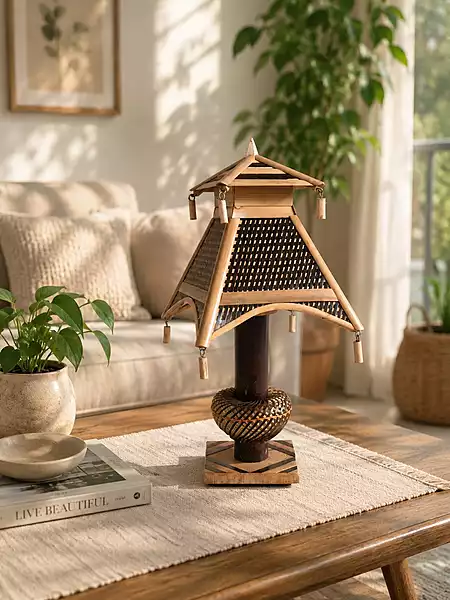 Traditional Bamboo Hut Design Pavilion  Lamp