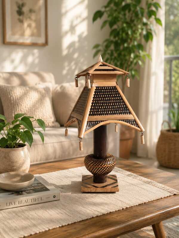 Traditional Bamboo Hut Design Pavilion  Lamp