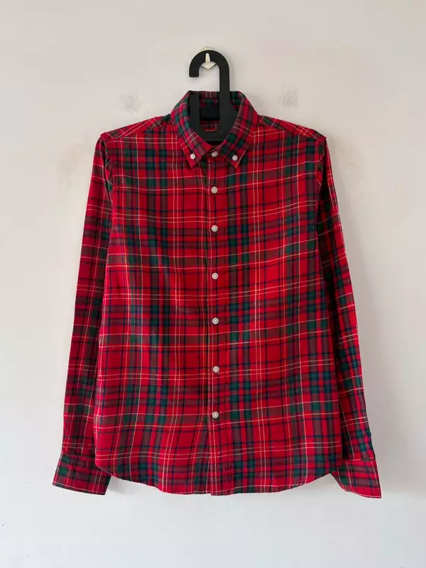 Scarlet red & forest green flannels